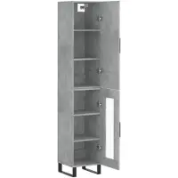 vidaXL Hoge kast 34,5x34x180 cm bewerkt hout betongrijs