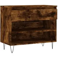 vidaXL Schoenenkast 70x36x60 cm bewerkt hout gerookt eikenkleurig