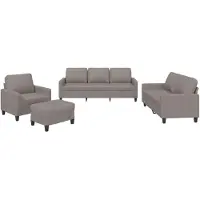 vidaXL 4-delige Loungeset met kussens stof taupe