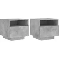 vidaXL Nachtkastjes met LED-verlichting 2 st 40x39x37 cm betongrijs