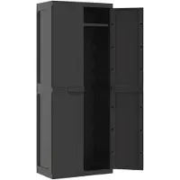 vidaXL Tuinkast 65x37x165 cm polypropeen zwart