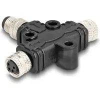 DeLOCK M8 T-Splitter A-coded 4 pin 1 x male to 2 x female parallel connection