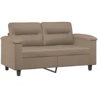 vidaXL 3-delige Loungeset met kussens kunstleer cappuccino