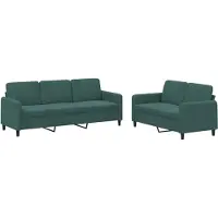 vidaXL 2-delige Loungeset fluweel donkergroen