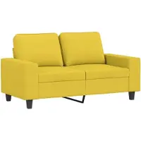 vidaXL 2-delige Loungeset stof lichtgeel