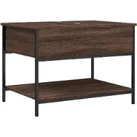 vidaXL Salontafel 100x50x50 cm bewerkt hout en metaal bruineikenkleur