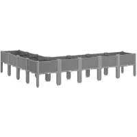 vidaXL Plantenbak met poten 200x160x42 cm polypropeen lichtgrijs