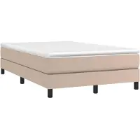vidaXL Boxspring met matras kunstleer cappuccinokleurig 120x190 cm