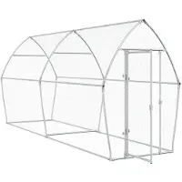 vidaXL Kippenhok 400x105x182 cm gegalvaniseerd staal zilverkleurig