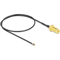 DeLOCK MHF 4L LK (v) - RP-SMA (v) kabel - Micro Coax (1,37 mm) - 50 Ohm / zwart - 0,35 meter