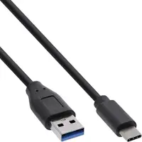InLine USB 3.2 Gen.1x2 Kabel, USB-C Stecker an A Stecker, schwarz, 1,5m