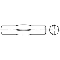 Toolcraft TO-5438172 Geleidepen met middenkerf 10 mm Staal 25 stuk(s)