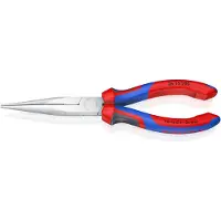 Knipex Platspitse Tang met Zijsnijder (Telefoontang) | 200 mm Lengte | Meer-Componentengrepen | Verchroomd - 26 15 200 SB