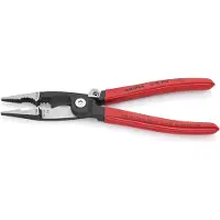 Knipex Elektro installatietang | Kunststof bekleed | Zwart geatramenteerd | Lengte 200 mm | Zelfbedieningskaart/blister - 13 91 200 SB