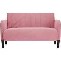 vidaXL Loveseat bank 109 cm fluweel roze