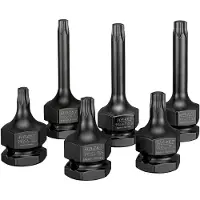 Ryobi Kraft-bitsset voor steeksleutels, model 995S6/6 (6-delig, geschikt voor slagmoersleutels en schroefmachines)