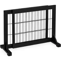 Relaxdays traphekje - uitschuifbaar - zonder boren - 56x70-108 cm - kinderhekje - zwart