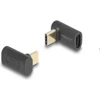 DeLOCK Adapter USB 40 Gbps USB Type-C PD 3.1 240 W Stecker zu Buchse gewinkelt 8K 60 Hz