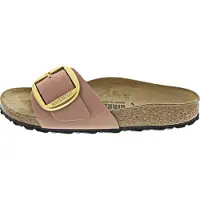 Birkenstock Dames Leren sandalen Madrid Big Buckle (Smalle Pasvorm) roze (38), Plat, Nubuck, Geen, Casual 1024039