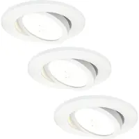 LEDVION - 3X LED Inbouwspot - Wit - Dimbaar - 7W - IP65 - CCT - COB - Ø90mm