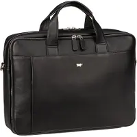 Braun Büffel Golf 3.0 Aktentas Leder 40.5 cm Laptopvak zwart