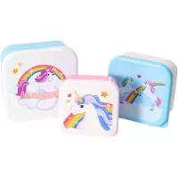 Puckator Set 3 Lunch Box S/M/L- Betoverende Regenboog Eenhoorn