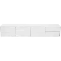 STILVORA TV-Lowboard - Grifloos Hoogglans 3 Deuren En 2 Laden - Ruime Opberging Voor Woonkamer - MDF;Spaanplaat - 170x30x30,5 cm - Wit