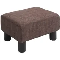 STILVORA Voetenbankje 40 X 30 X 24 Cm - Rechthoekige Gestoffeerde Poef Voor Zitten En Ontspannen - Voor Woonkamer En Hal - Stof Bruin