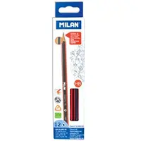 Milan Grafietpotloden Hb 17,5 Cm Hout Rood/zwart 12 Stuks