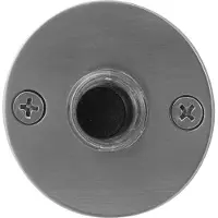 GPF bouwbeslag Beldrukker rond 50x2mm met zwarte button - RVS geborsteld