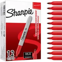 Sharpie FINE POINT Permanentmarker Fijn Ronde punt - 1,5 mm Rood 12 Stuks