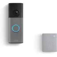 Ring Battery Video Doorbell 2k Speckled Grey Met Chime