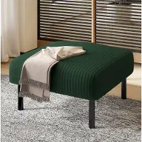 STILVORA Voetenbankje 56 x 51 x 39 cm - Zacht Gevoerd Met Metalen Frame - Als Hocker En Bijzettafel - Voor Binnen - Smaragdgroen