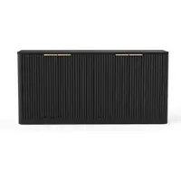 MODFU - Sideboard - Golffront En 4 Deuren - Modern - Voor Woonkamer Of Keuken - MDF - Zwart - 150 Cm