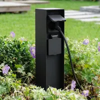 LumenXL Buitenstopcontact op zuil - IP44, 2 stopcontacten