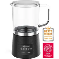 Safecourt Kitchen Glazen Melkopschuimer - Elektrische melkopschuimer - Antikleeflaag - 600 watt - Zwart