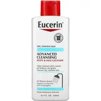 Eucerin , Geavanceerde Reiniging, Lichaam en Gezicht Reiniger, Geurloos, 16.9 fl oz (500 ml)