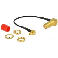 DeLOCK MMCX (m) haaks - SMA (v) haaks kabel - Mini Coax (1,37 mm) - 50 Ohm - 0,10 meter