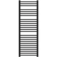 LuxeBath Badkamerradiator Sahara 500x1500 mm Zwart mat Gebogen met zijaansluiting Designradiator Handdoekwarmer Handdoekdroger Handdoekradiator Handdoekverwarming Badkamer verwarming
