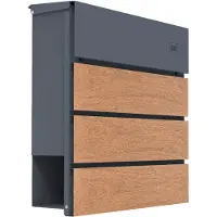 Axi Jake Brievenbus van Metaal Antraciet/Houtlook
