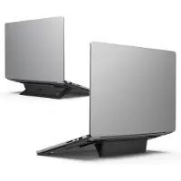 Spigen SlimFold Zelfklevende Laptopstandaard & Verhoger | Geschikt voor Laptop en MacBook tot 16 inch | Opvouwbaar | Ergonomisch Verstelbaar | Antislip | Zwart