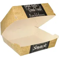 Papstar 4x 50 Hamburgerbox karton van verse houtvezels pure 85 cm x 155 cm x 155 cm Good Food XXL