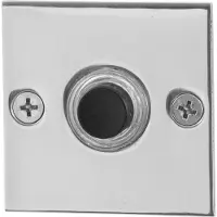 GPF bouwbeslag GPF Beldrukker RVS gepolijst vierkant 50x50x2mm met zwarte button