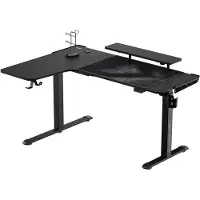 Ultradesk WINGER Hoekbureau – Zwart – Verstelbaar Gaming, Kantoor & Home Office Bureau met LED RGB & Accessoires