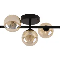 Olucia - REMO - Plafondlamp - Amber / Zwart - Vorm: Rechthoek