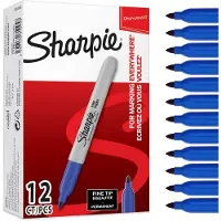 Sharpie -permanentmarkers | Fijne punt | Blauw | 12 stuks