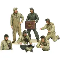 Tamiya Modelbouwpakket Militaire voertuigen - 35347 U.S. Tank Crew set - European Theater - 6 Figuren Plastic - 1:35 - Modelbouw