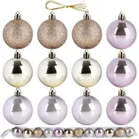 By Lille Vilde Roségouden, onbreekbare kerstboomballen van 5 cm, 12 stuks.