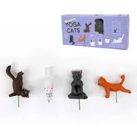 Gift Republic Mini Plant Pot Markers Yoga Katten Nieuwigheid Tuin Ornament
