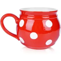 Orion Rode keramische mok met stippen, 950 ml